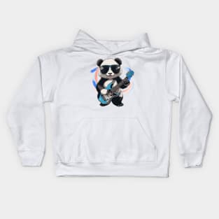 Panda Playing Guitar Kids Hoodie